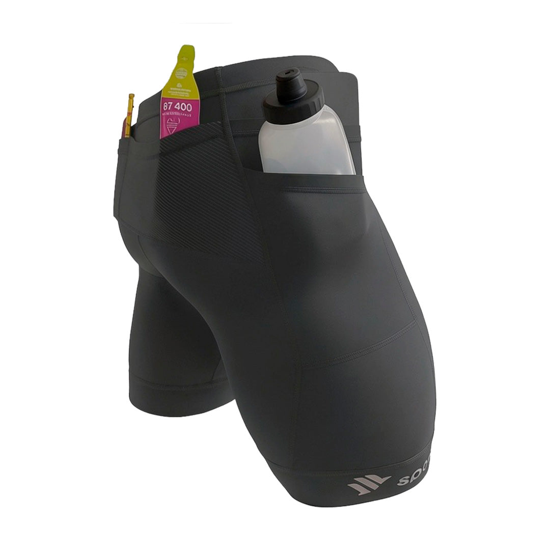 Bermuda de Compressão Masculina Para Corrida 6 Bolsos - Sportbr - Cinza