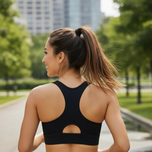 Top de Alta Sustentação com Zíper e Bojo SPORTBR - Preto