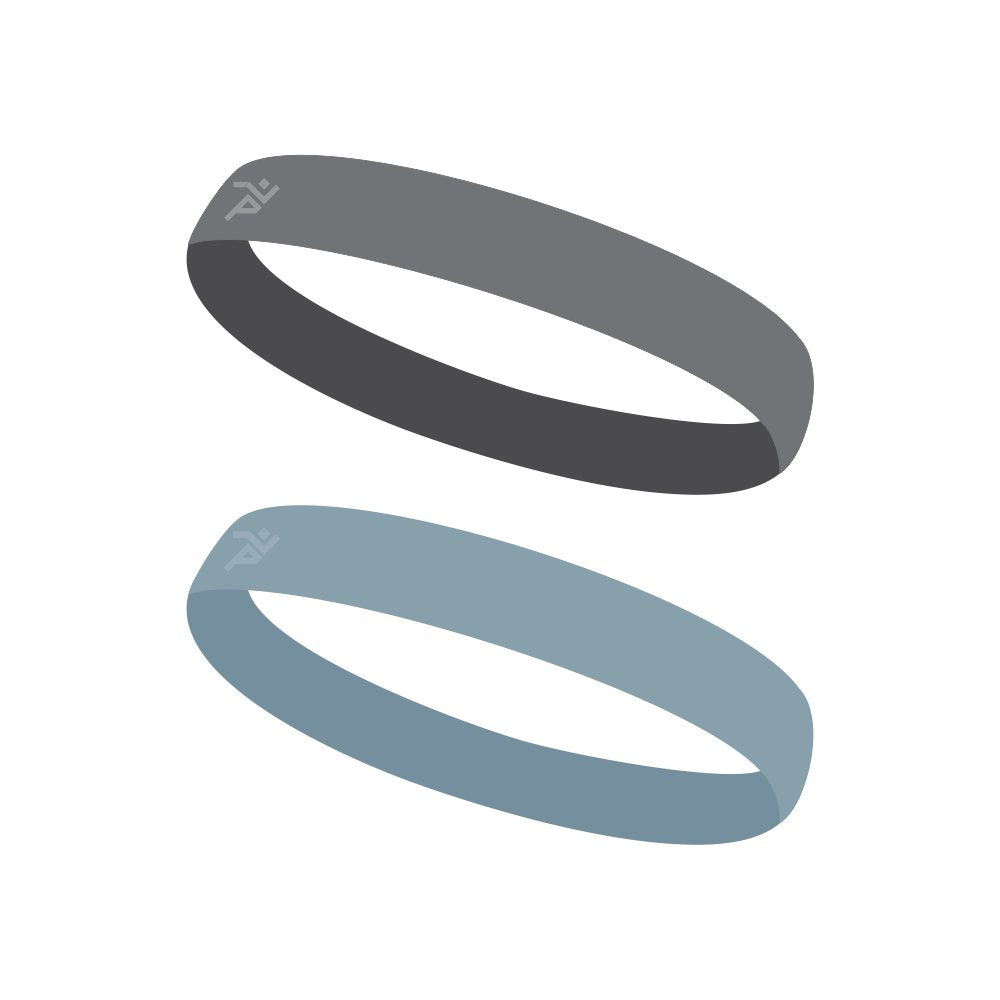 Faixa de Cabelo Headband com Silicone 2 unidades - SPORTBR - Azul e Cinza