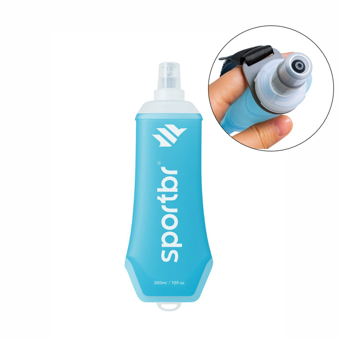 Garrafa Soft Flask 350ml Dobrável para Corrida com Alça – Antivazamento