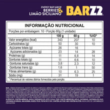 Barra Energética BARZ Z2 60g - Sabor Berries e Limão Siciliano