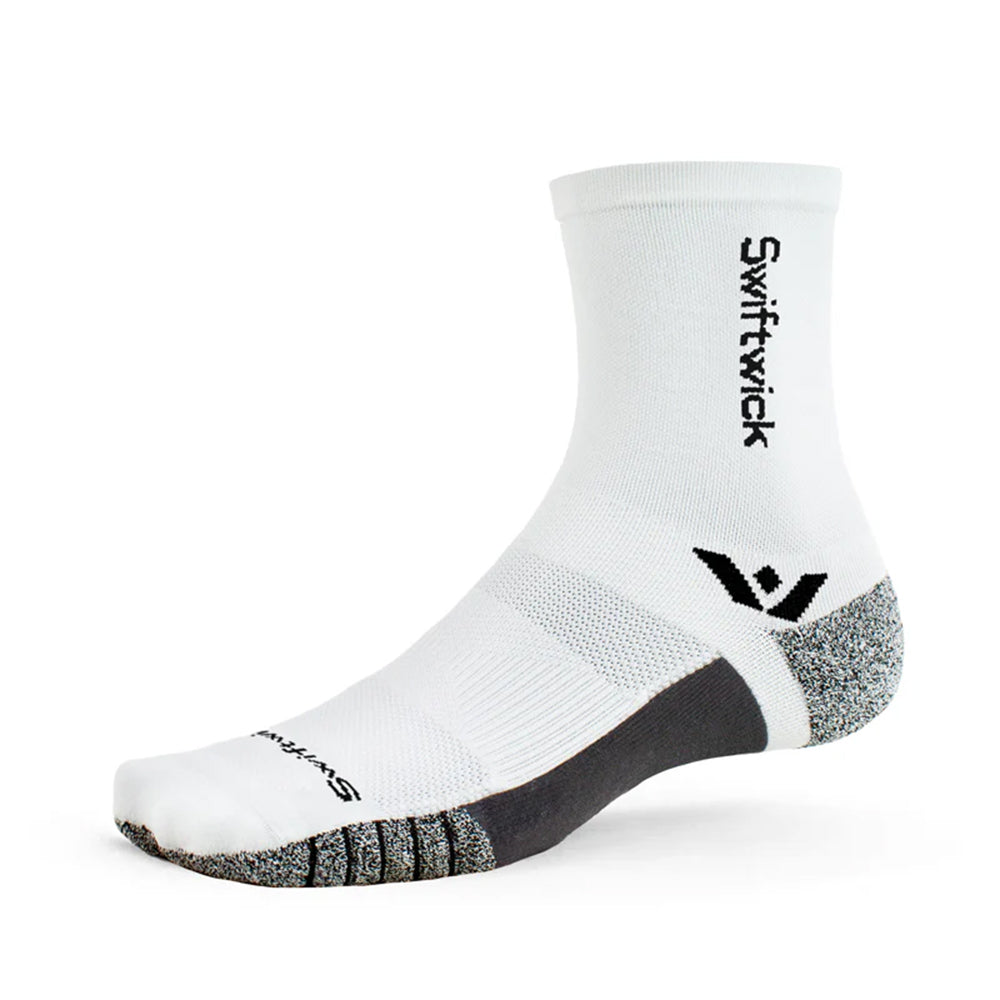 Meia de Média Compressão Swiftwick Flite XT Five Cano Médio - Branca