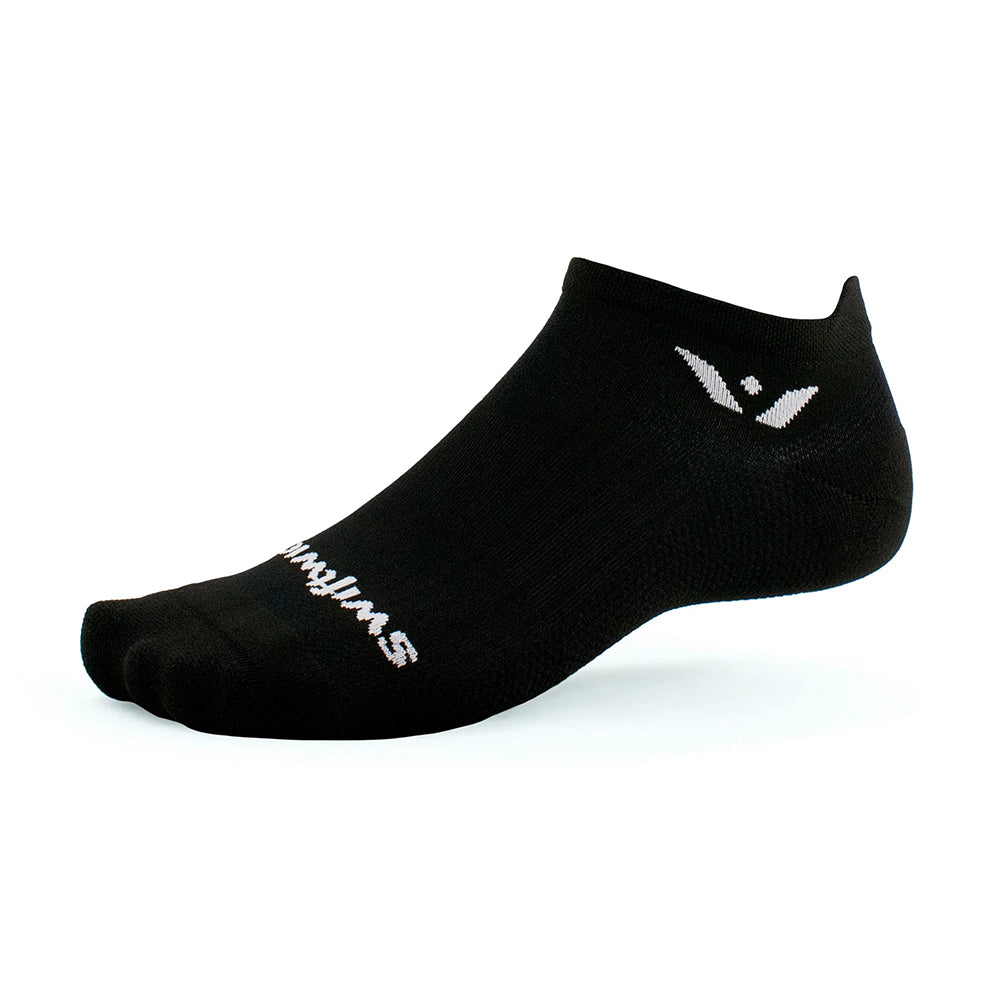 Meia de Compressão Swiftwick Aspire™ para Corrida e Ciclismo Sem Cano - Preta
