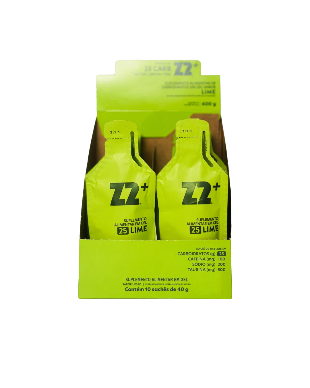Caixa 10 Sachês Energy Gel Z2+ 40g - Sabor Lime 25 CARB