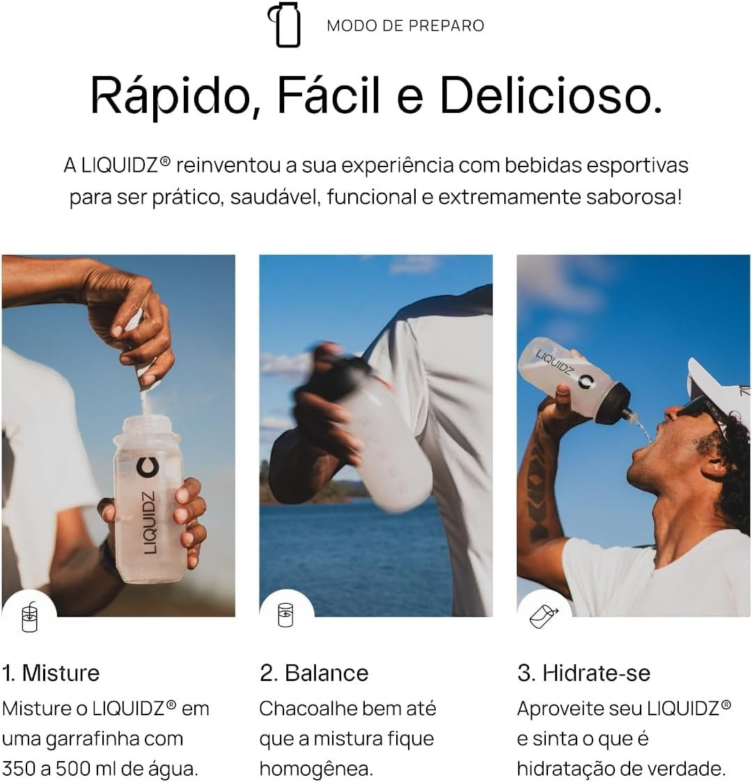 Sachê LIQUIDZ Eletrólitos em Pó 5 g - Sabor Morango com Kiwi