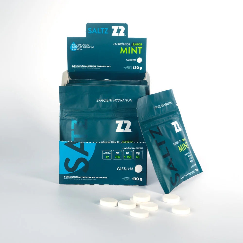 Caixa 10 Sachês Saltz Z2 em Pastilha 13g - Sabor Mint– SPORTBR