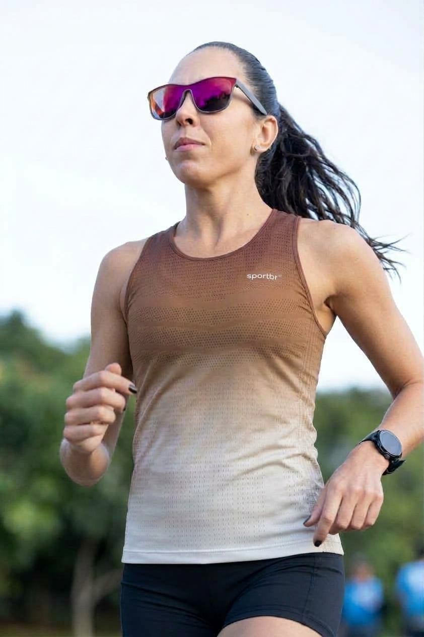 Regata Feminina Sportbr AirMesh Run Free - Marrom