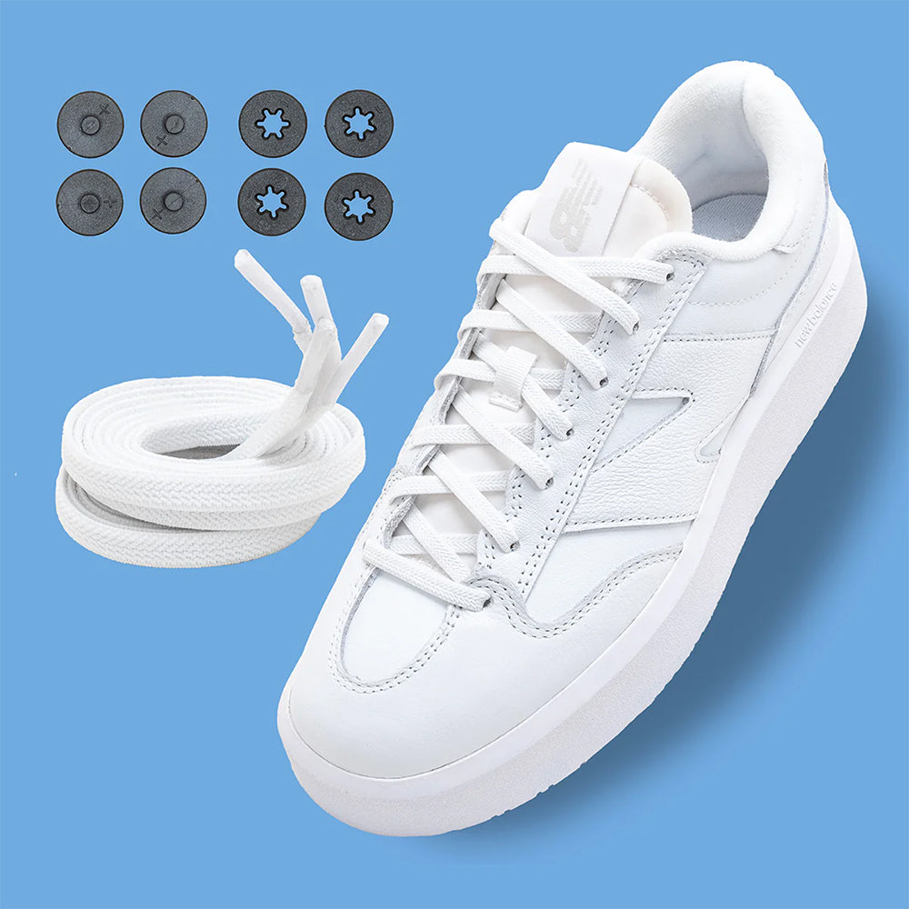 Cadarço Elástico Lock Laces - FLAT Branco