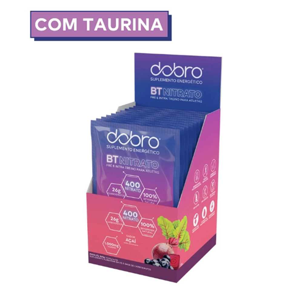Caixa 10 sachês BT Nitrato Pré e Intra Treino DOBRO - Açaí
