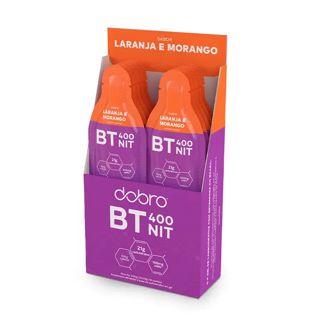 Caixa 10 sachês BT Nitrato Gel 30g DOBRO - Laranja e Morango
