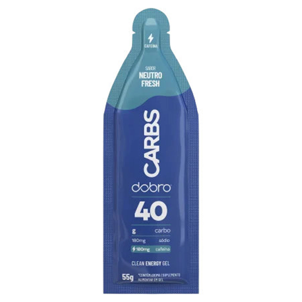 Sachê Carbs Gel 40 Dobro 55g - Sabor Neutro Fresh com Cafeína