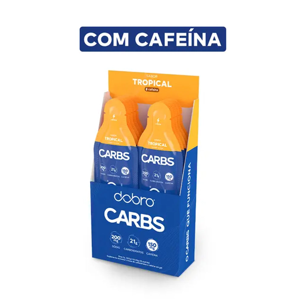 Caixa 10 Sachês Carbs Gel 30g Dobro - Sabor Tropical
