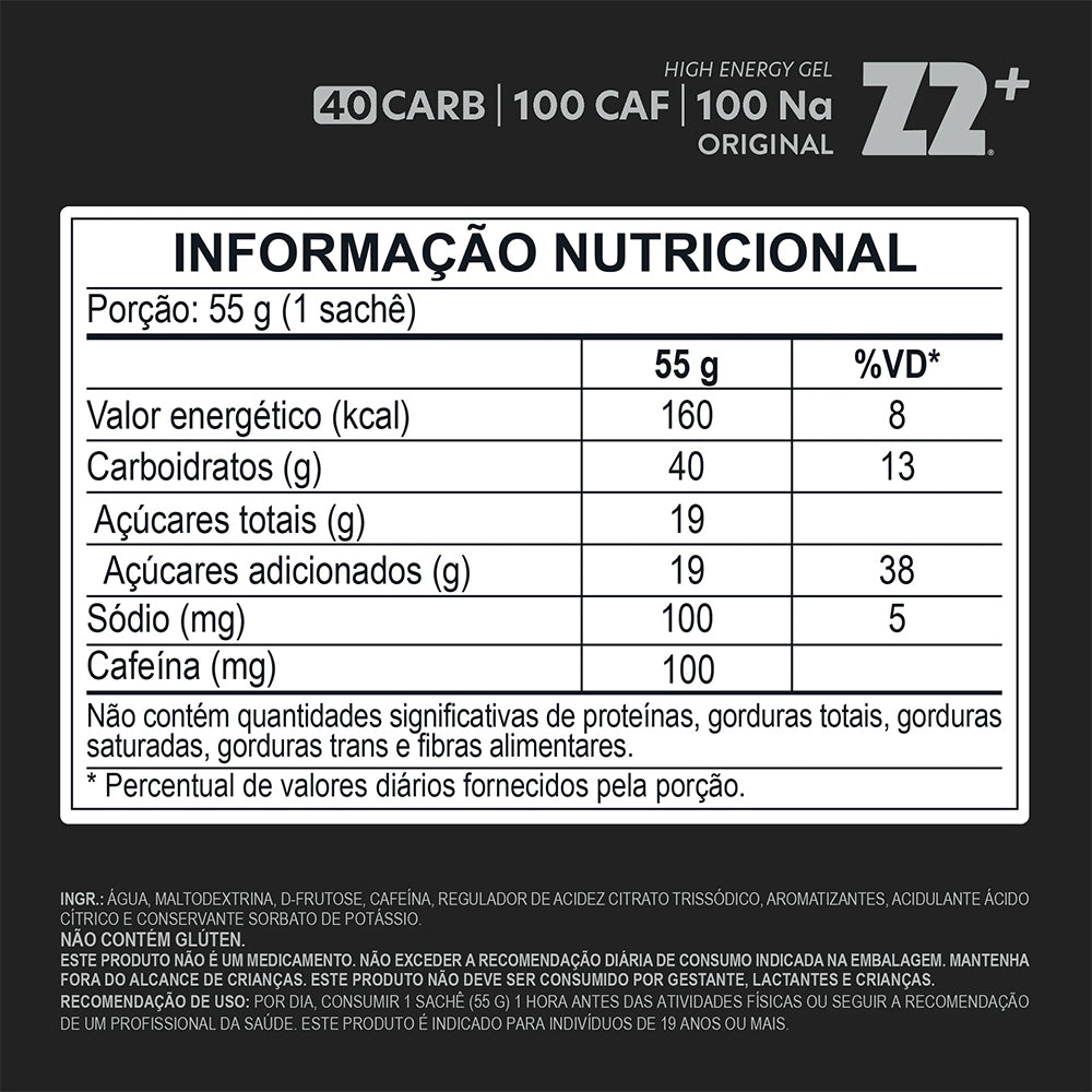 Sachê Energy Gel Z2+ 55g - Sabor Original 40 CARB– SPORTBR
