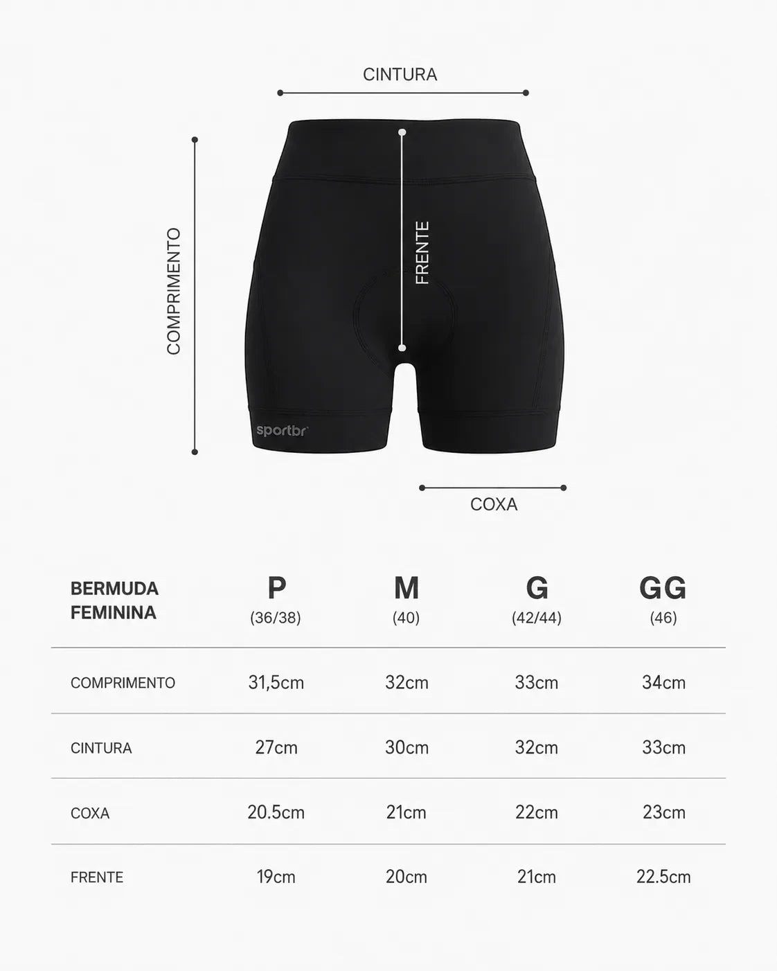 Shorts De Compressão Feminino Para Corrida 6 Bolsos Sportbr - Preto