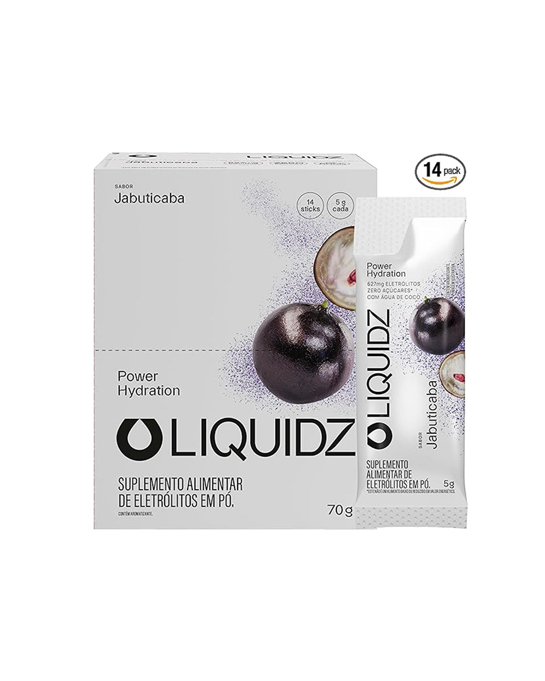Caixa 14 Sachês LIQUIDZ Eletrólitos em Pó 5 g - Sabor Jabuticaba