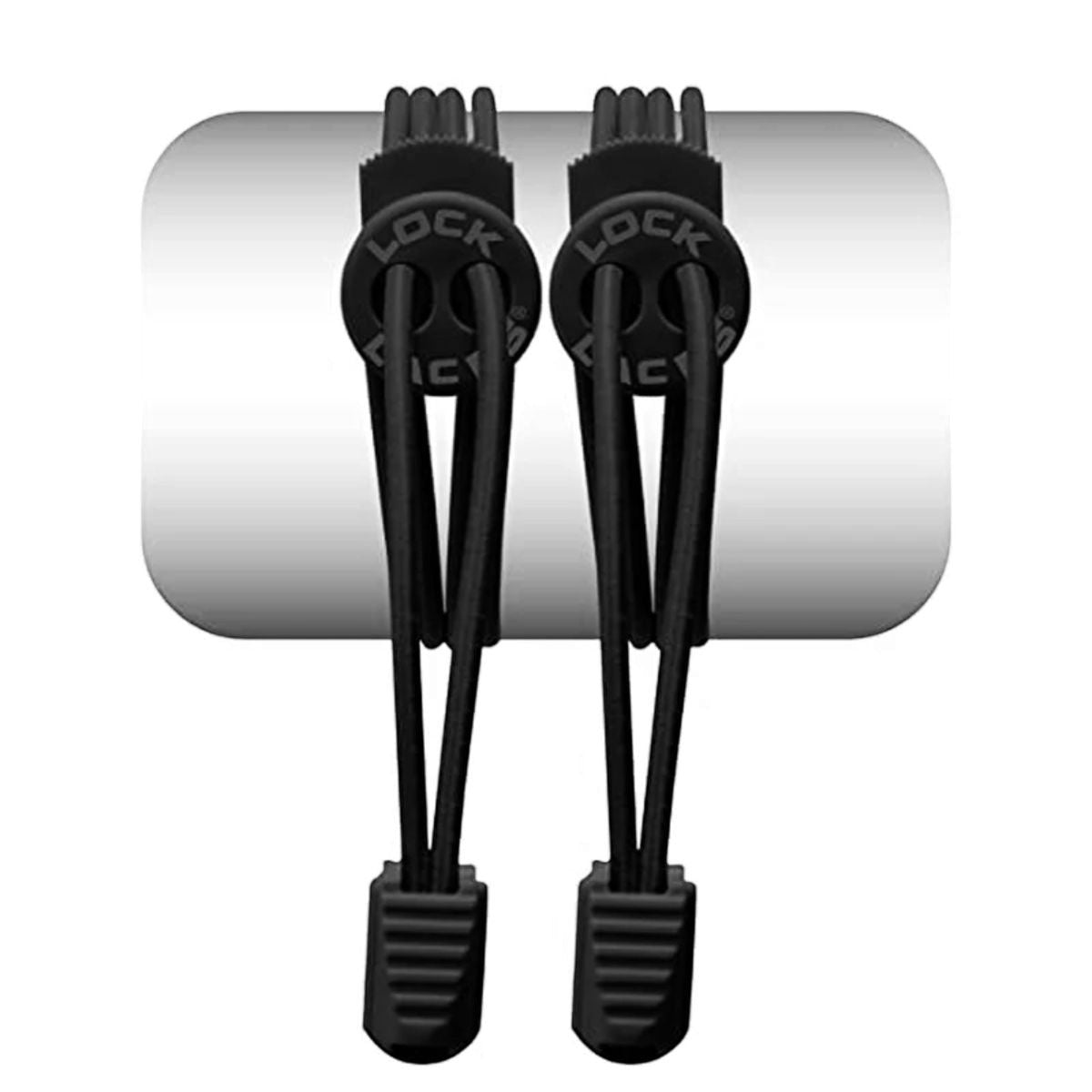 SPORTBR Cadarço Elástico Lock Laces Preto Liso, com sistema de travamento e ajuste rápido para tênis.