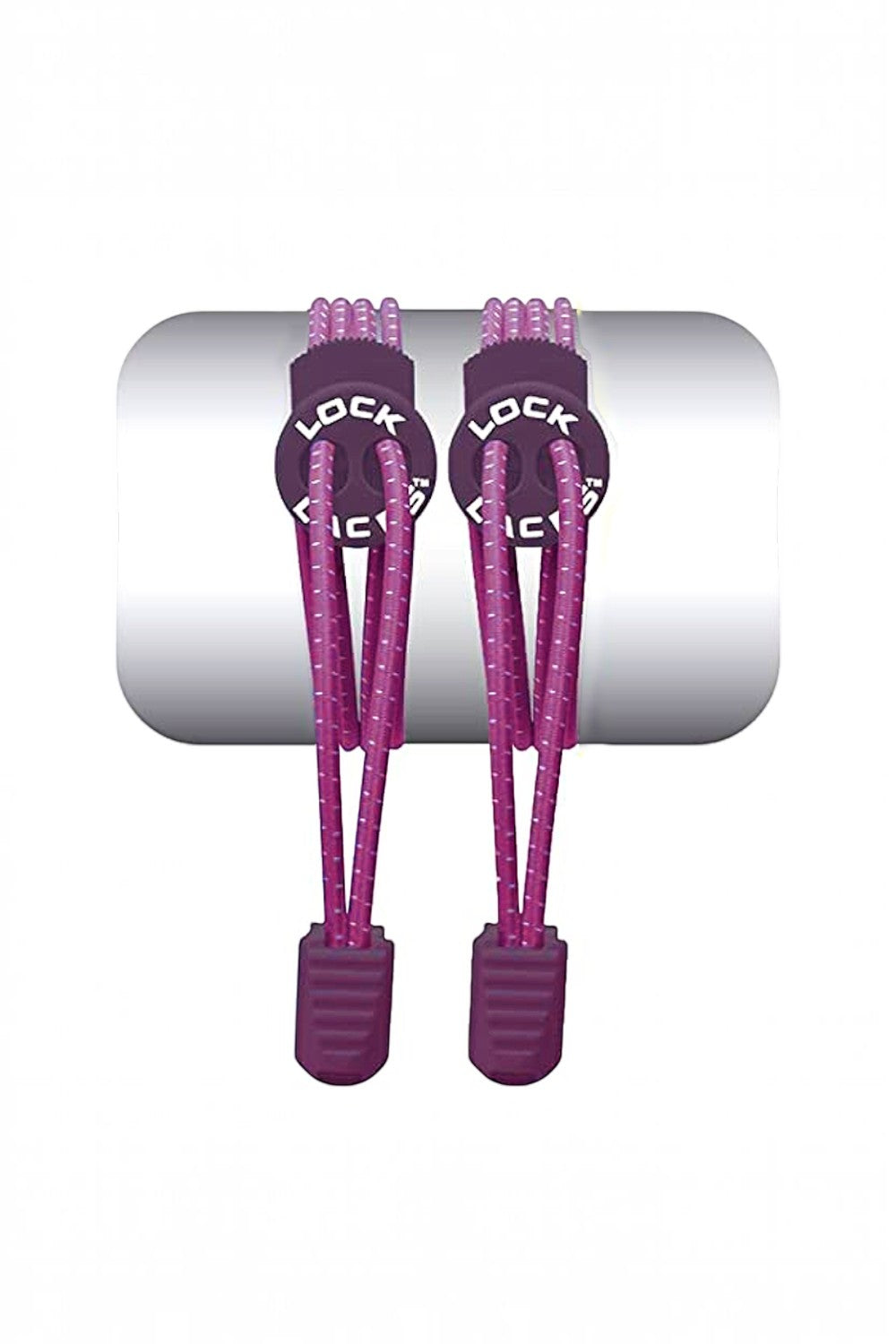 Cadarço elástico roxo SPORTBR Lock Laces com sistema de travamento para tênis de corrida e uso diário.