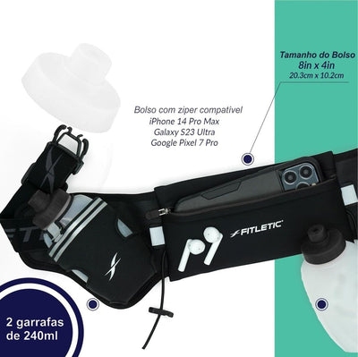 Cinto de Hidratação para Corrida Hydra 16 Fitletic - Azul