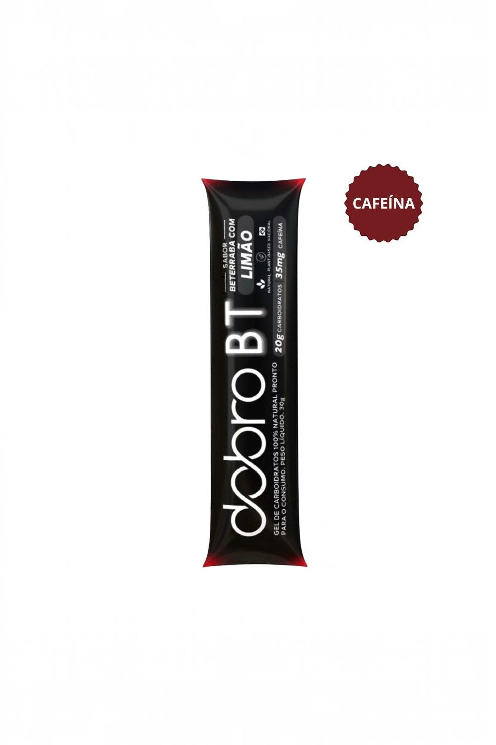 Sachê de gel de carboidrato SPORTBR Dobro sabor beterraba com limão e cafeína para performance esportiva.