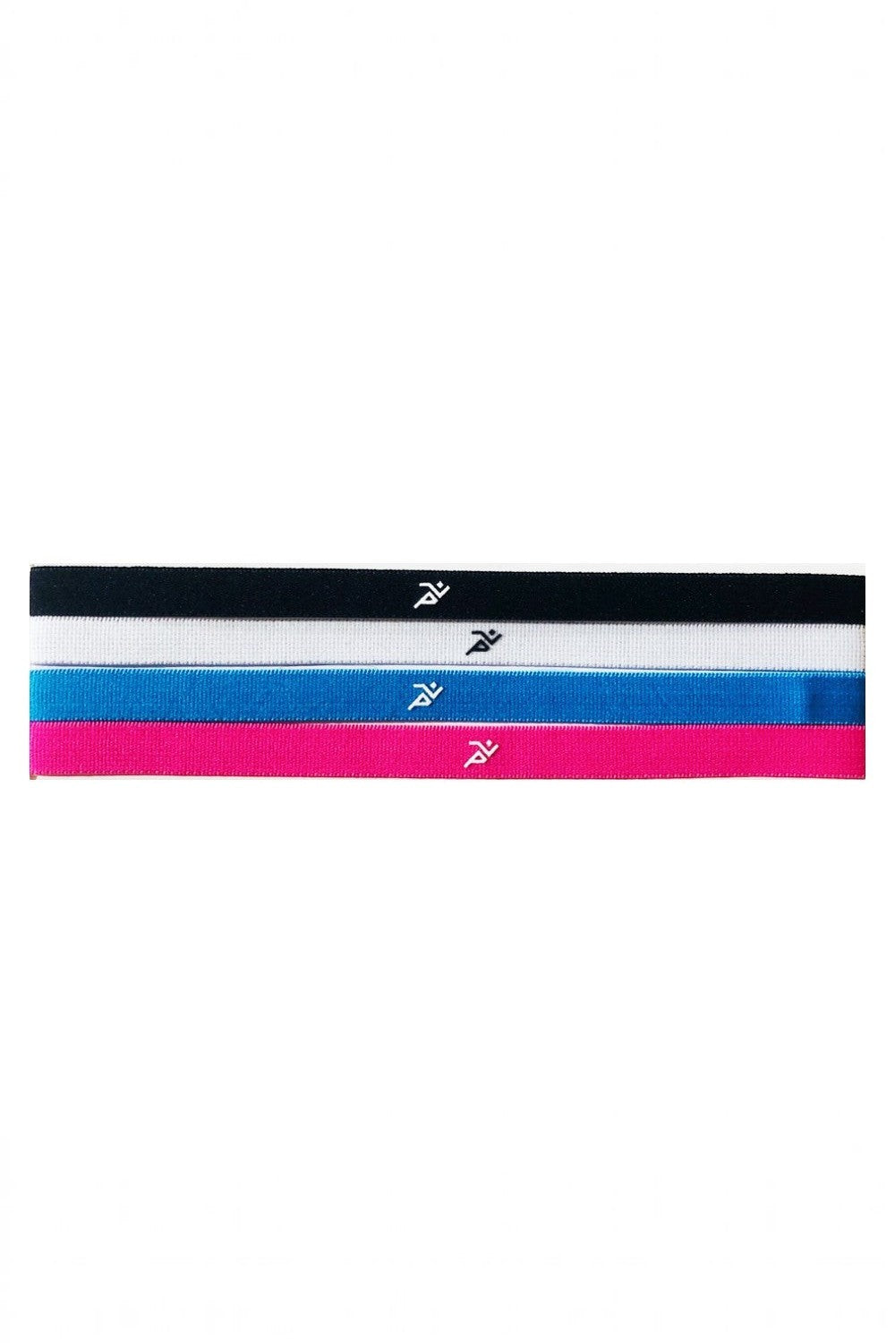 Kit com 4 faixas de cabelo esportivas finas SPORTBR em cores variadas com silicone antiderrapante interno
