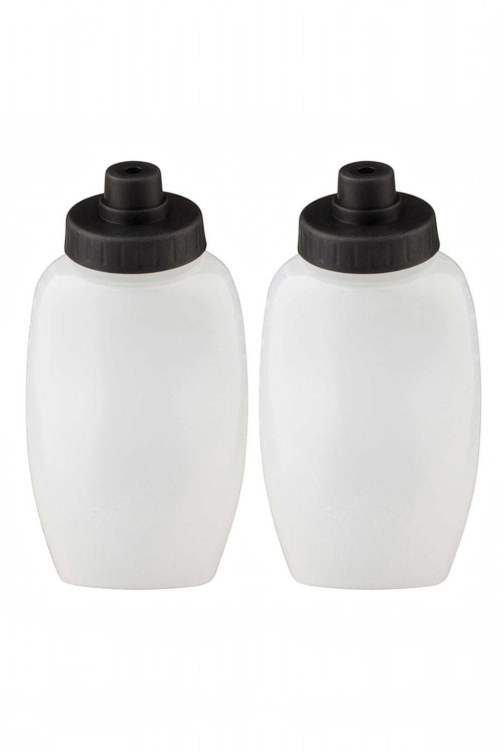 Par de garrafas de hidratação SPORTBR Fitletic 360ml transparentes com tampa preta para corrida