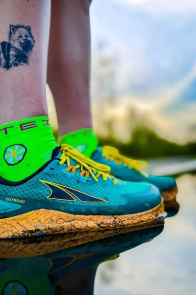 Meia Steigen cano baixo - Fluro Green