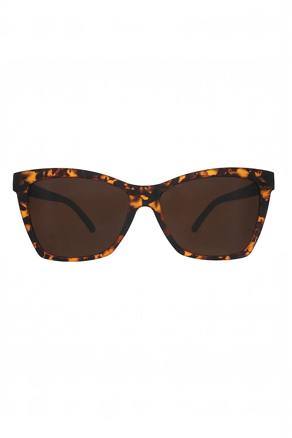 Óculos de sol SPORTBR Goodr Vanguard Visionary com armação marrom tartaruga e lentes polarizadas para corrida.