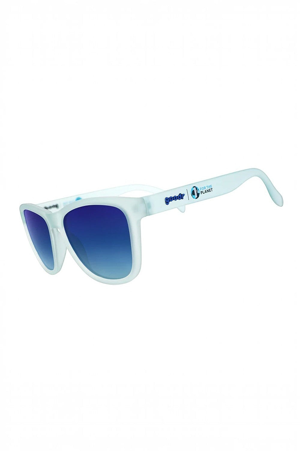 Óculos de sol SPORTBR Goodr These Shades Are Still Trash com armação azul claro e lentes polarizadas azuis.