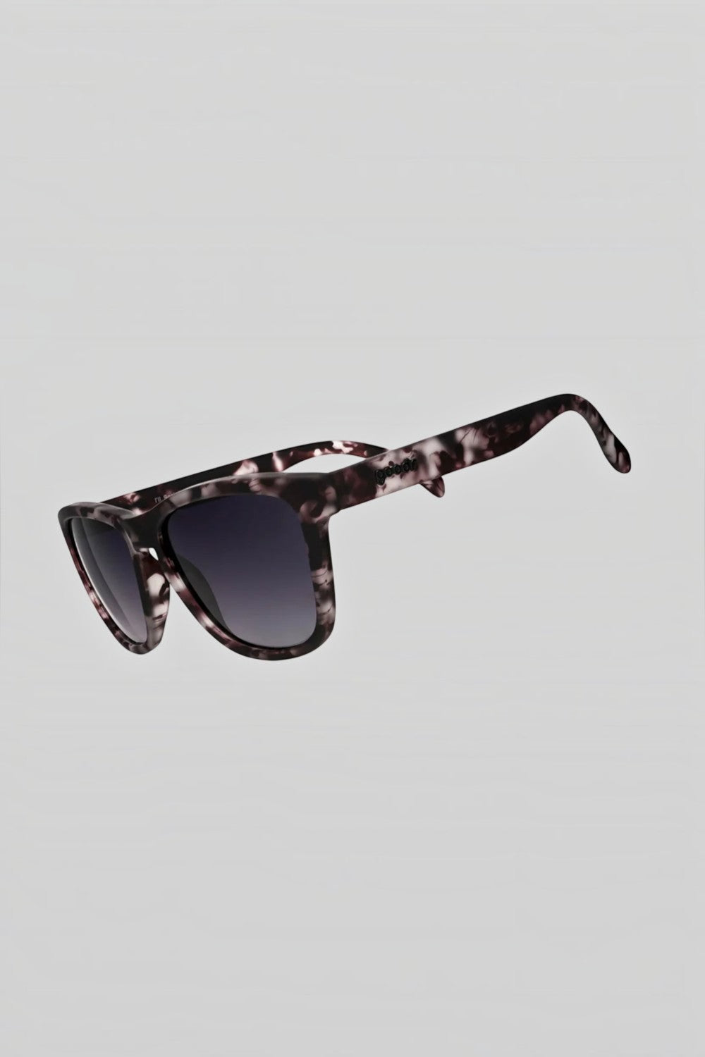 Óculos de sol SPORTBR Goodr modelo I'll Socialize When I'm Dead com armação cinza estampada e lentes pretas polarizadas