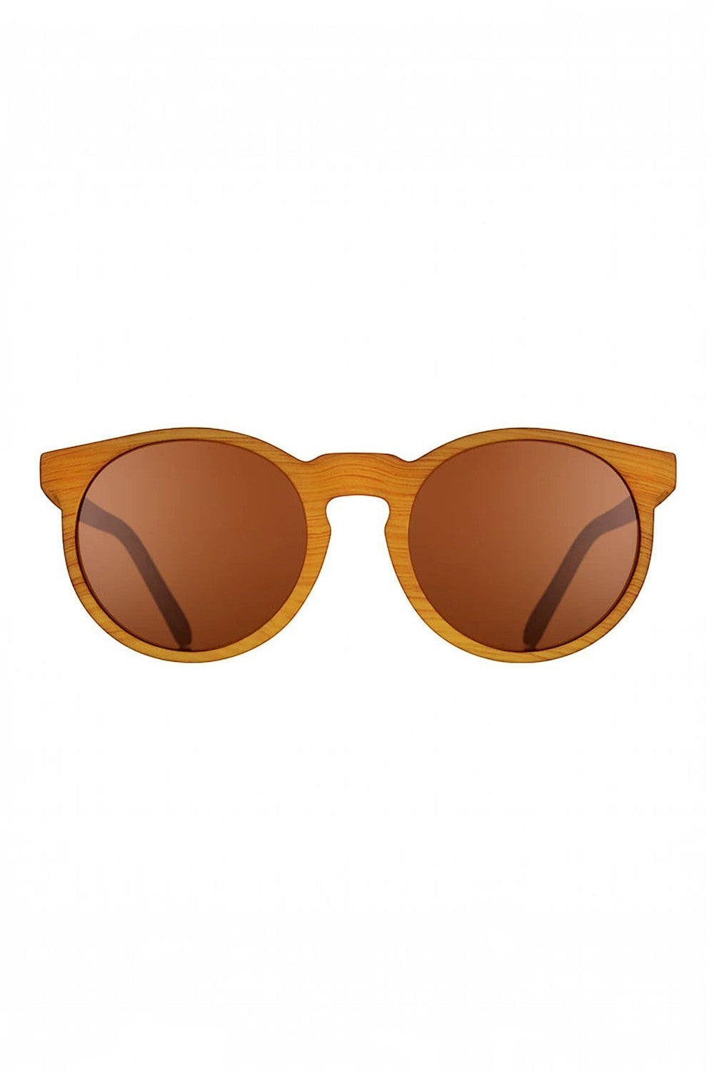Óculos de sol SPORTBR Goodr Bodhi’s Ultimate Ride com armação e lentes marrons, formato redondo e estilo esportivo.