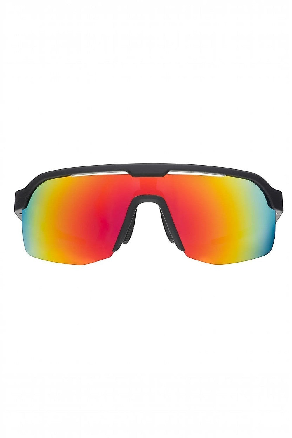 Óculos de sol SPORTBR Goodr com armação preta e lentes espelhadas laranja polarizadas para corrida.