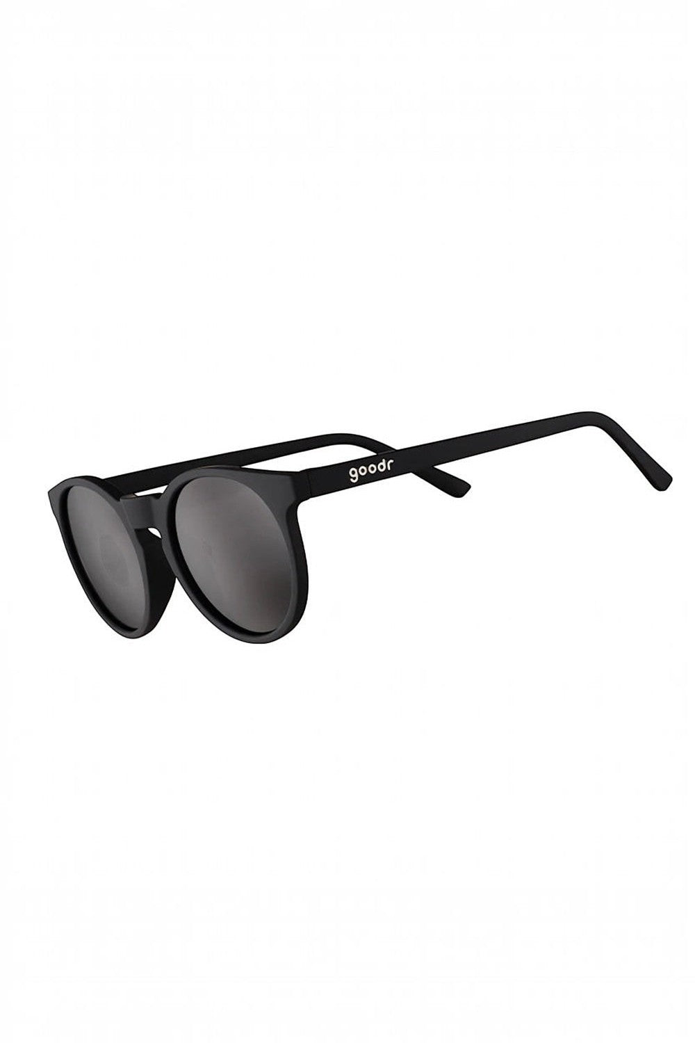Óculos de sol SPORTBR Goodr Circle G pretos com lentes polarizadas, ideais para corrida e esportes ao ar livre.