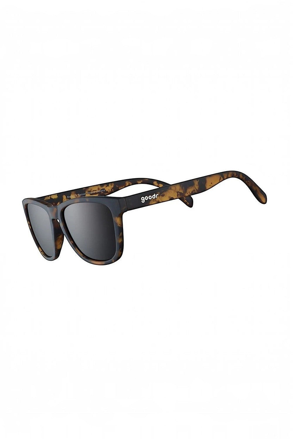 Óculos de sol SPORTBR Goodr modelo Bosley’s Basset Hound Dreams com armação marrom tartaruga e lentes polarizadas