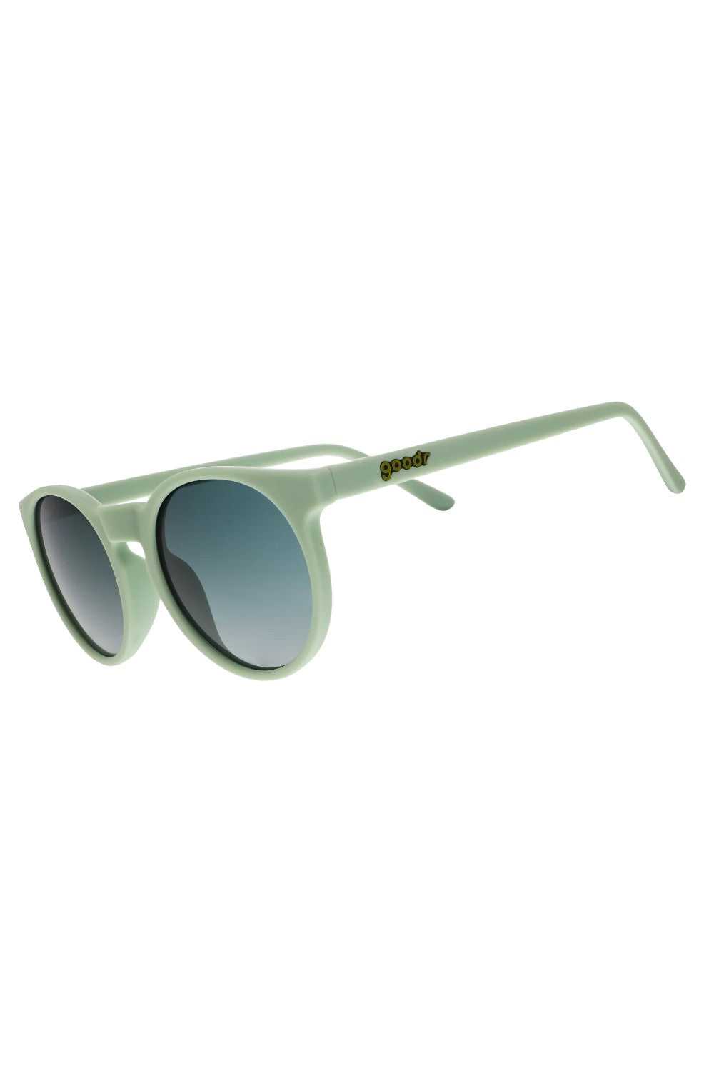 Óculos de sol SPORTBR Goodr Incognito Plant Parent verde com armação redonda e lentes polarizadas para corrida.