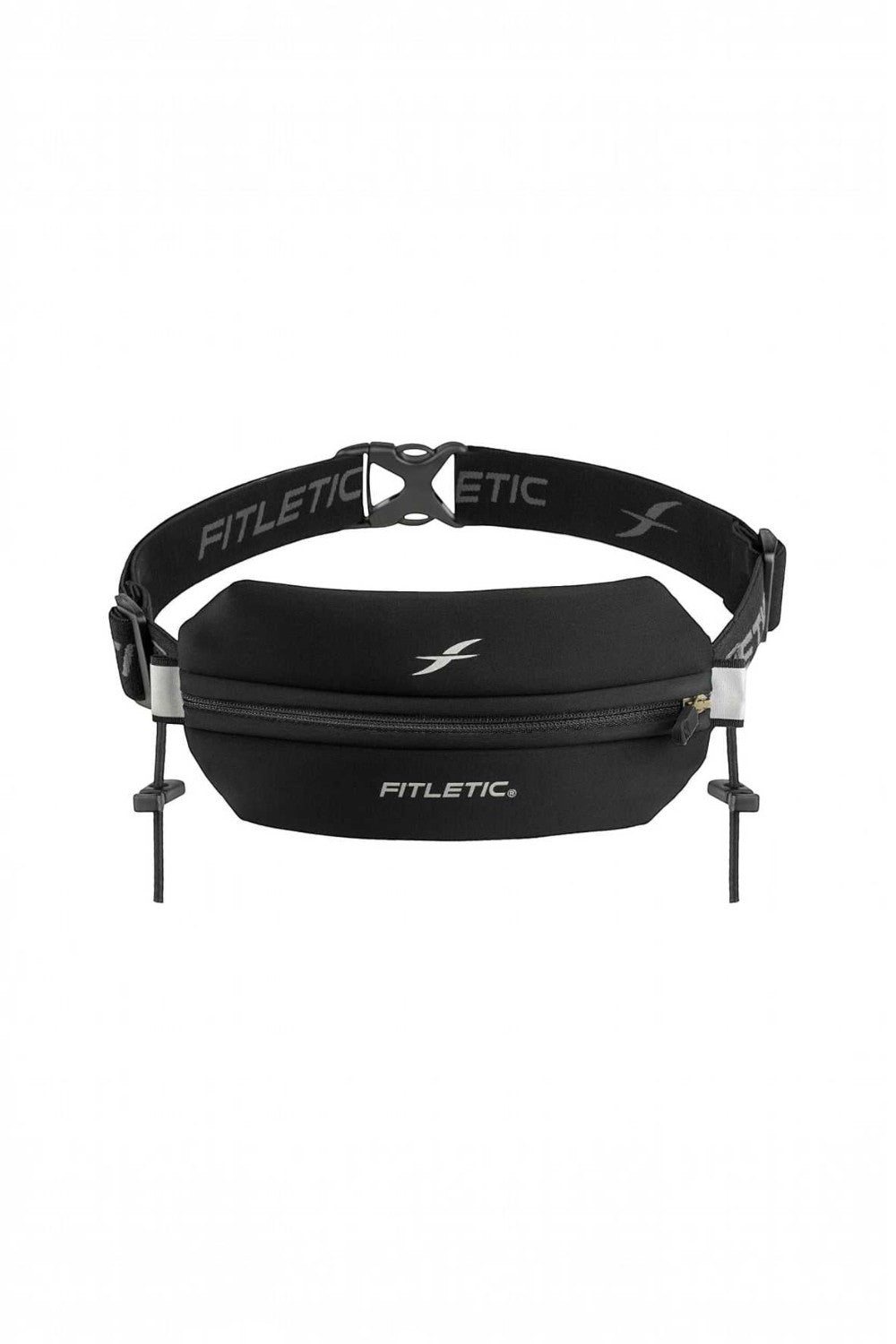 Pochete de corrida preta SPORTBR Fitletic Neo Racing II em neoprene resistente à água com porta número integrado.