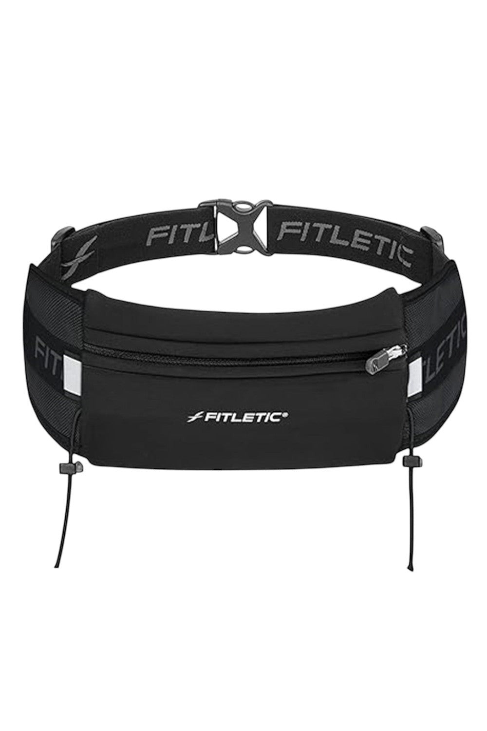 Pochete de corrida preta SPORTBR Fitletic Ultimate I com porta géis, feita em neoprene resistente à água e ajuste firme.