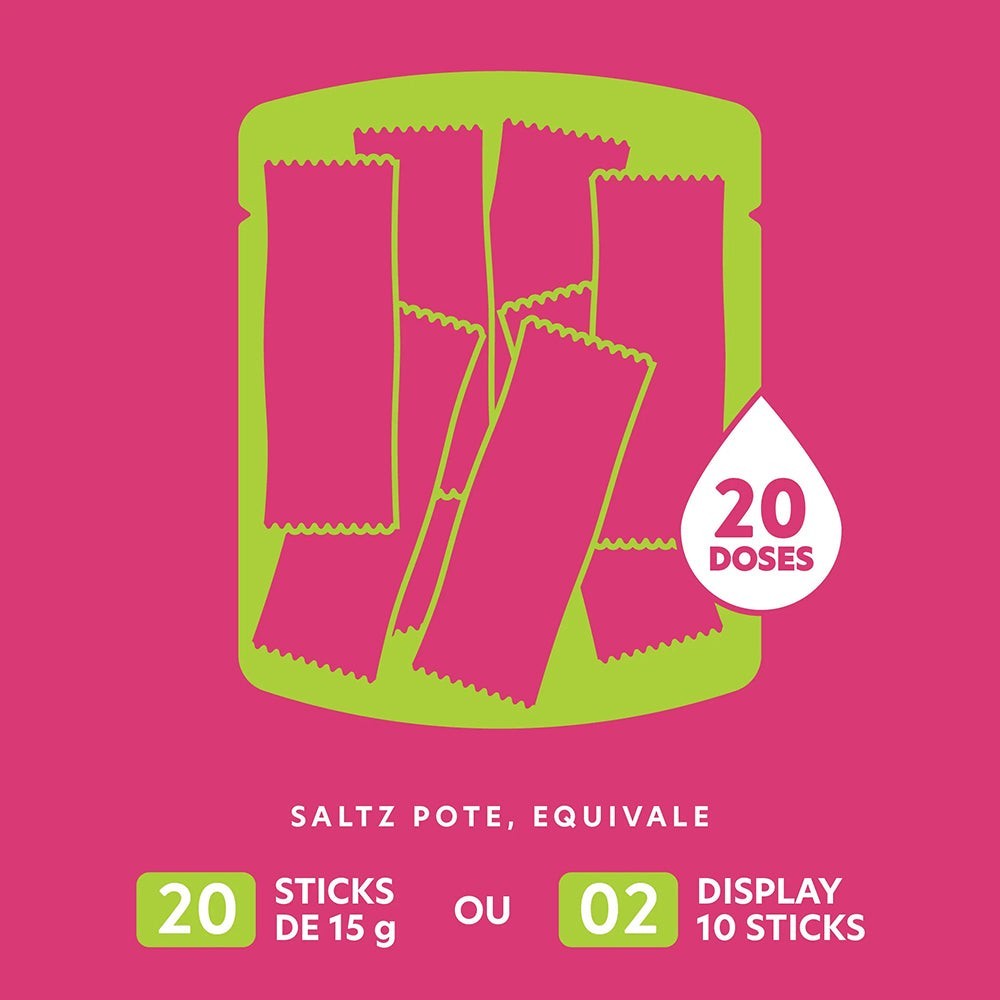 SPORTBR Pote Saltz 1000 Z2 300g - Sabor Pitaya, com 20 doses de 15g cada, para hidratação e reposição de eletrólitos.