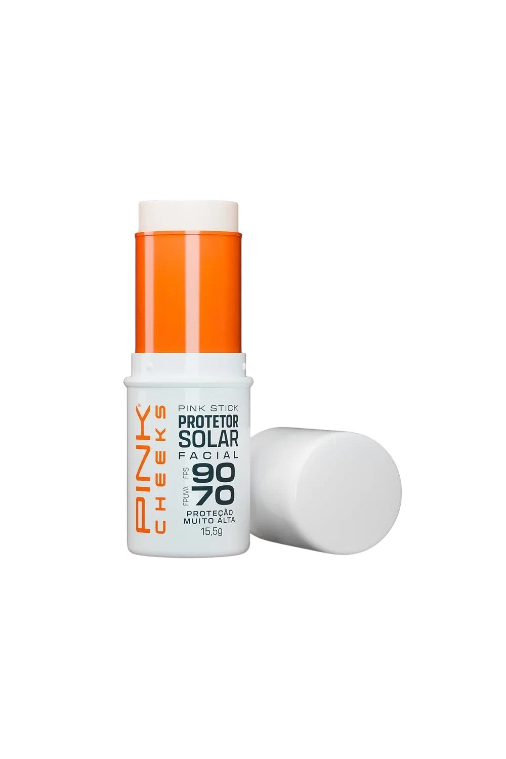 Protetor solar facial em bastão SPORTBR Pink Cheeks cor 5km com FPS 90 e FPUVA 70, resistente à água e ao suor.