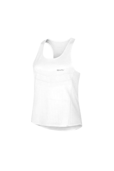 Regata Feminina para Corrida SPORTBR AirMesh Run Free Branca Ultraleve