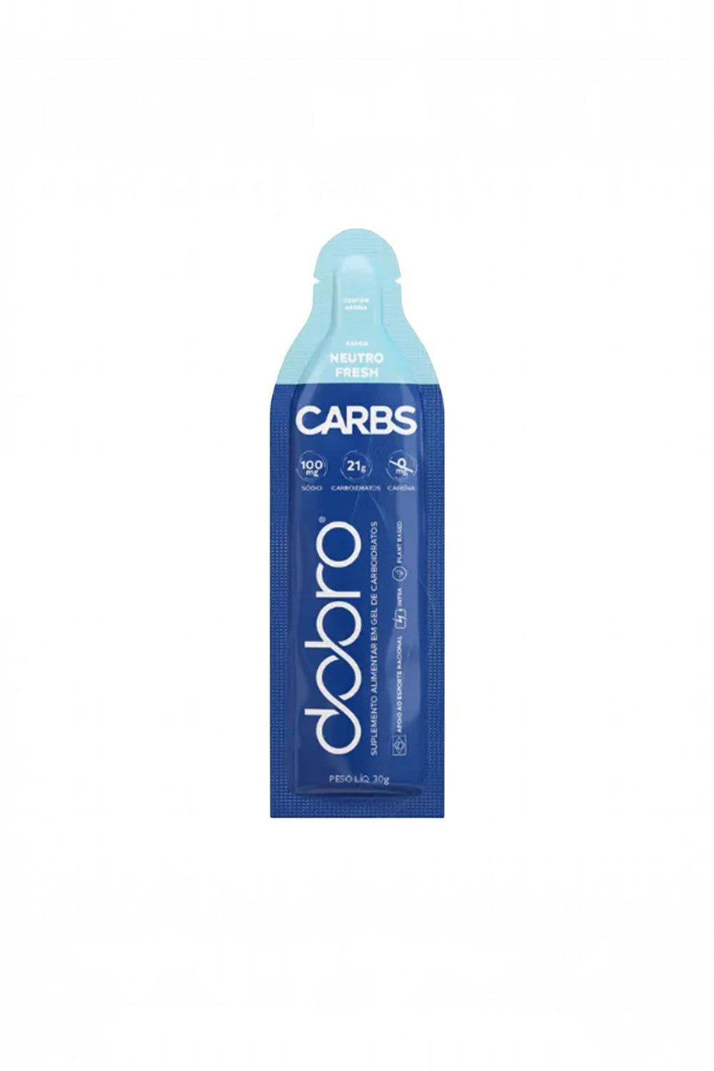 Sachê de gel de carboidrato Dobro Neutro Fresh 30g da SPORTBR para energia rápida e reposição de eletrólitos