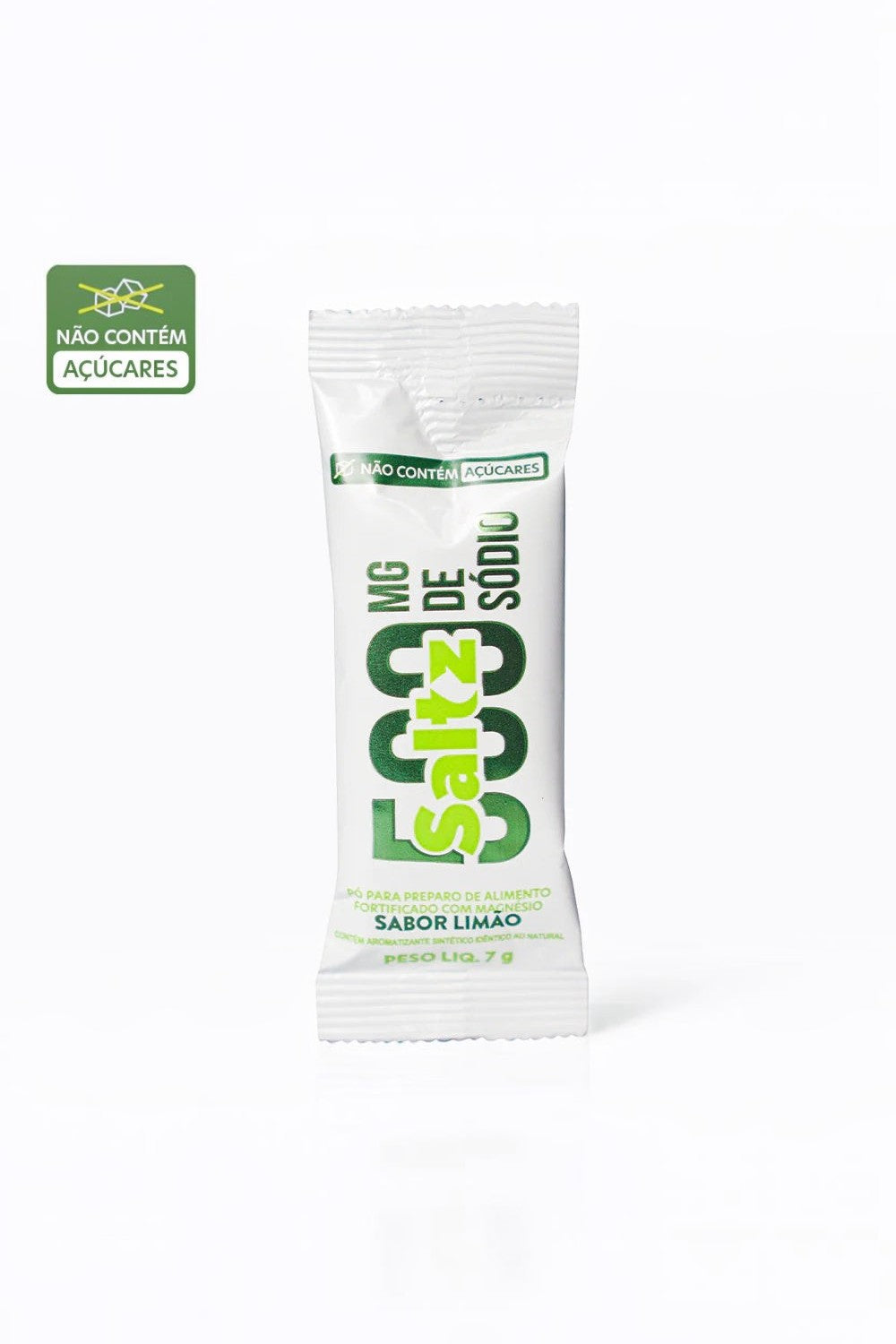 Sachê de repositor eletrolítico SPORTBR Saltz 500 Z2 sabor limão, ideal para hidratação esportiva sem açúcar.