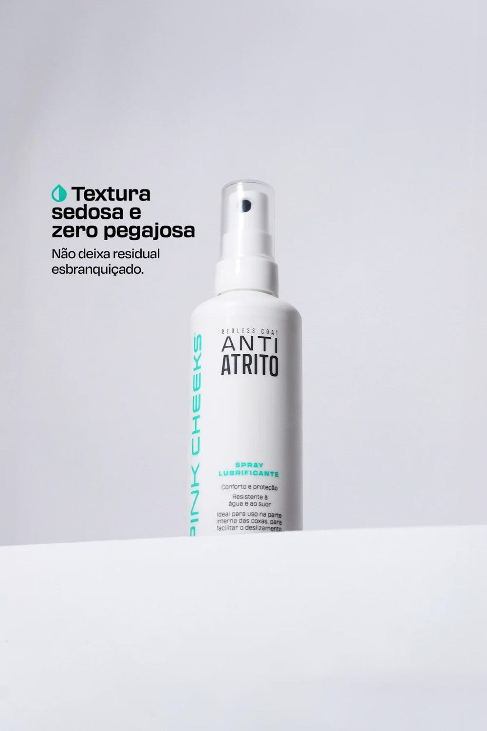 Spray antiatrito SPORTBR Pink Cheeks Redless Coat 75ml para proteção da pele contra assaduras e bolhas em esportes.