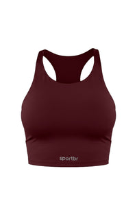 Top Cropped Vinho para Corrida Feminino - SPORTBR