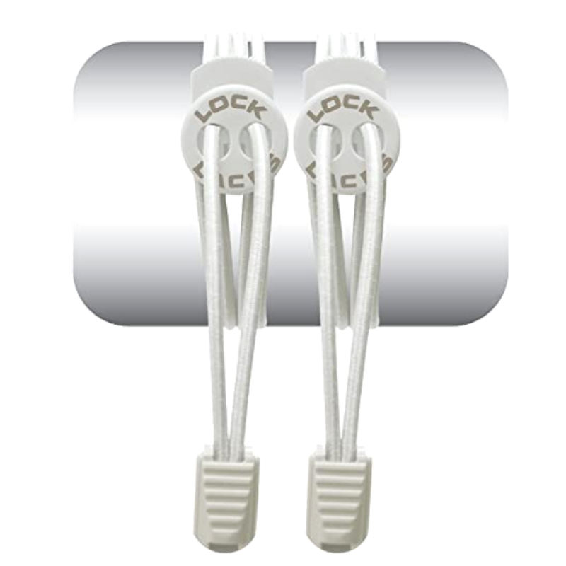Cadarço Elástico Lock Laces - Branco Liso