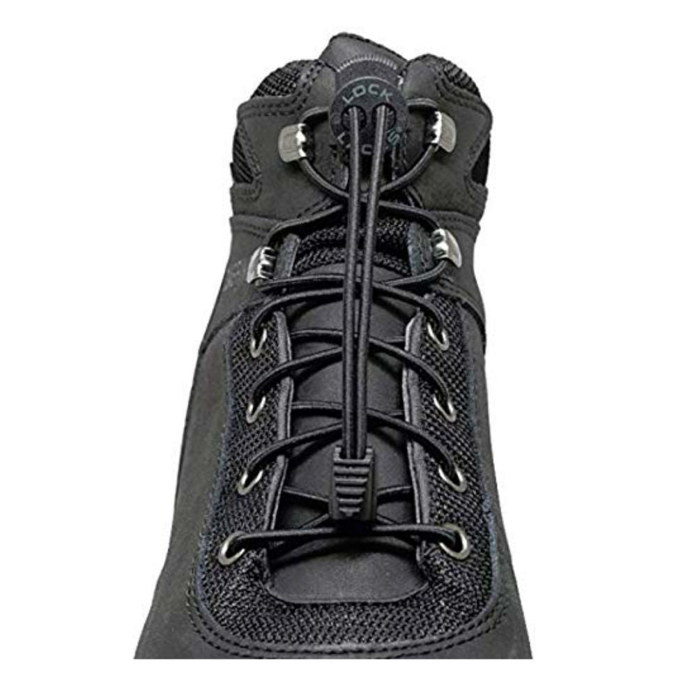 Cadarço Elastico para Bota Lock Laces - Preto Liso