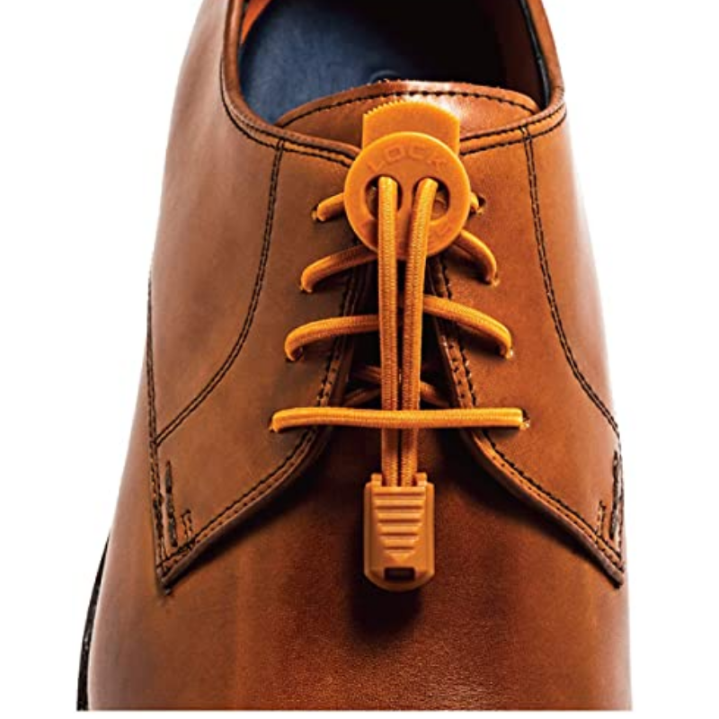 Cadarço Elástico Lock Laces para Sapato Social - Marrom Claro