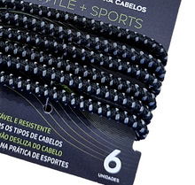 Elástico Para Cabelo de Silicone Emborrachado - SPORTBR - Preto