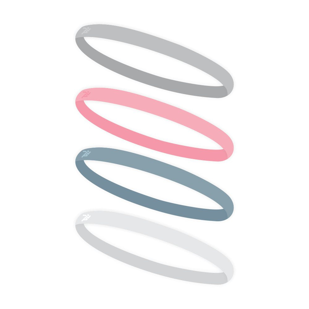 Faixa de Cabelo Esportiva Fina com Silicone para Corrida SPORTBR - Rosa e Azul