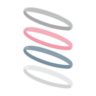 Faixa de Cabelo Headband com Silicone 4 unidades - SPORTBR - Rosa e Azul