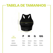 Top Cropped para Corrida Feminino - SPORTBR - Preto